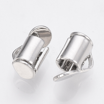 Brass Slide On End Clasp Tubes X-KK-Q747-11A-P-1