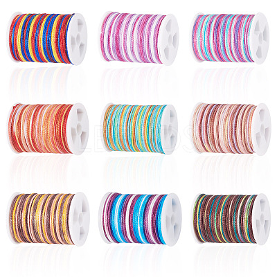 9 Rolls 9 Colors Segment Dyed Polyester Thread NWIR-TA0001-37B-1