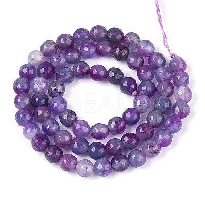 Dyed Natural White Jade Beads Strands X-G-T139-6mm-60-14-1