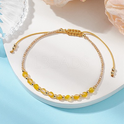 7Pcs Natural Gemstone Braided Beaded Bracelets BJEW-JB11420-1