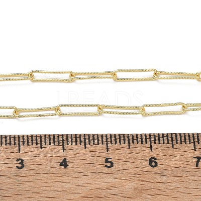 2.7MM Brass Textured Paperclip Chain Necklaces for Women KK-CBA2293-19G-1