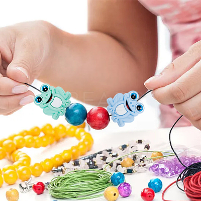 10Pcs 5 Colors Food Grade Eco-Friendly Silicone Beads SIL-HY0001-25-1