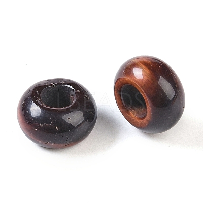 Dyed & Heated Natural Red Tiger Eye European Beads G-G740-14x8mm-39-1