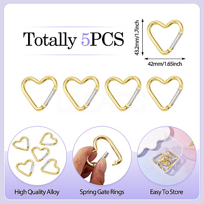 5Pcs Zinc Alloy Spring Gate Rings FIND-TA0009-73J-1