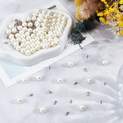 100 Bags ABS Plastic Imitation Pearl Rivet Studs DIY-GF0013-39-1
