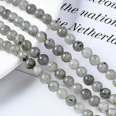 Natural Labradorite Round Beads Strands X-G-S158-6mm-1