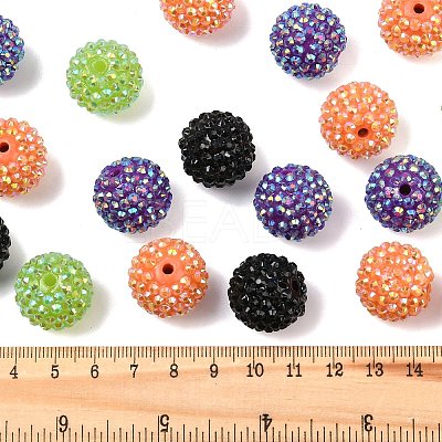Halloween Theme Resin Rhinestone Beads RESI-L049-01B-1