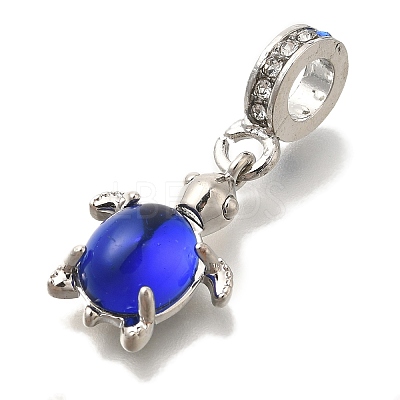 Rack Plating Alloy Rhinestone European Dangle Charms FIND-H005-45P-02-1