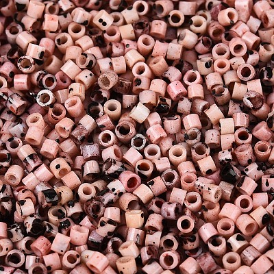 Spray Painted Picasso Cylinder Glass Seed Beads GLAA-T028-12A-02-1
