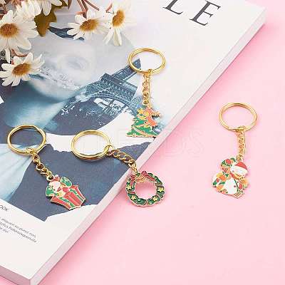 Christmas Alloy Enamel Keychain KEYC-JKC00240-S-1