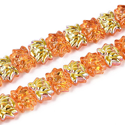 Baking Paint Electroplate Transparent Glass Beads Strands EGLA-N020-04C-1