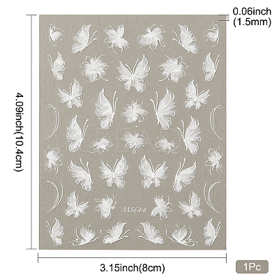 Butterfly Pattern PET Nail Art Stickers MRMJ-WH20017-011A-1