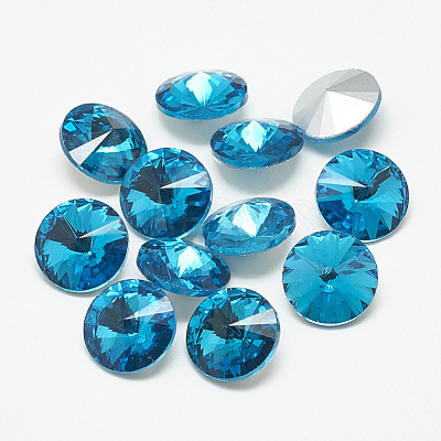 Pointed Back Glass Rhinestone Cabochons RGLA-T086-8mm-12-1