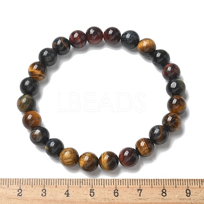 Natural Tiger Eye Bead Stretch Bracelets X-BJEW-K212-B-005-1