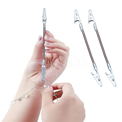 2Pc Iron Bracelet Tool Jewelry Helper Alligator Clip AJEW-LP0003-25-1