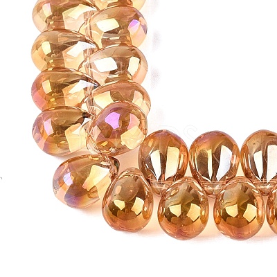 Electroplate Baking Paint Transparent Glass Beads Strands GL-N005-02A-C12-1
