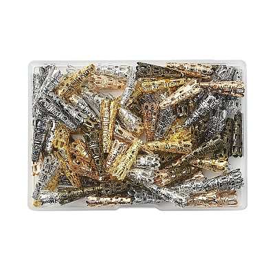 100Pcs 5 Colors Iron Filigree Bead Caps IFIN-YW0003-18-1