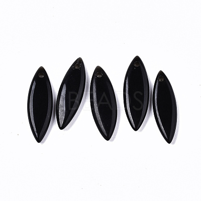Natural Black Obsidian Pendants G-S364-078B-1