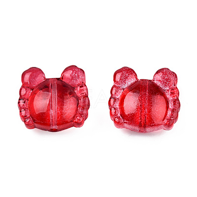Transparent Spray Painted Glass Beads GLAA-N035-026-C03-1