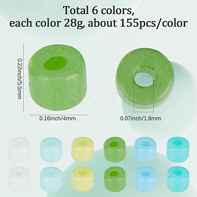 168G 6 Colors Opaque Baking Paint Glass Seed Beads SEED-SP0001-03A-01-1