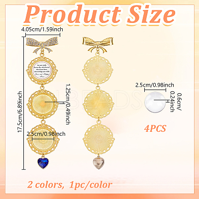 2Pcs 2 Colors Alloy Rhinestone Brooch Base Settings FIND-GA0008-59-1