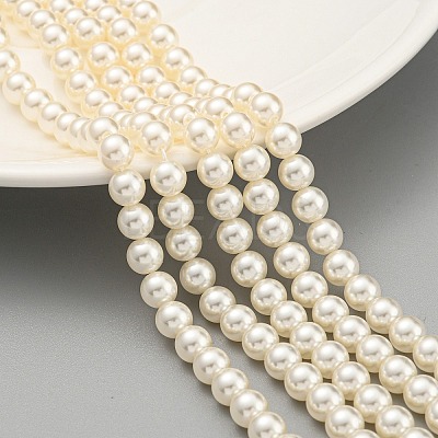 Glass Pearl Beads Strands X-HY-G002-01C-02-1