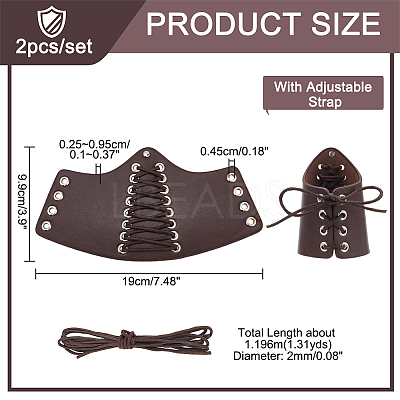 Adjustable PU Leather Cord Bracelet with Wax Cotton Cords AJEW-WH0248-457A-1