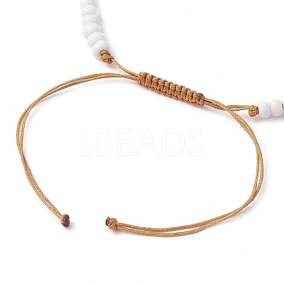 Corss Synthetic Turquoise & Natural Cowrie Shell Braided Bead Bracelets BJEW-JB10357-02-1