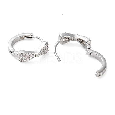 Brass Micro Pave Clear Cubic Zirconia Hoop Earrings EJEW-S234-03P-1