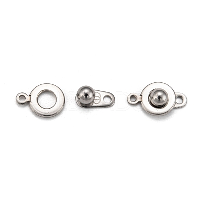 Tarnish Resistant 201 Stainless Steel Snap Clasps STAS-K148-11-1