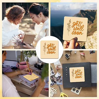 Wooden Commemorative Cards WOOD-WH0040-006-1