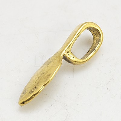 Tibetan Style Alloy Glue-on Flat Pad Bails GLF10728Y-NF-1