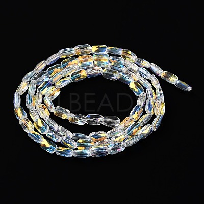 Transparent Electroplate Glass Beads Strands GLAA-Q099-G01-06-1