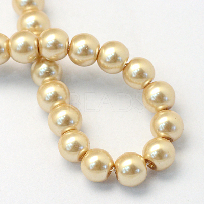 Baking Paint Pearlized Glass Pearl Round Bead Strands HY-Q003-6mm-42-1