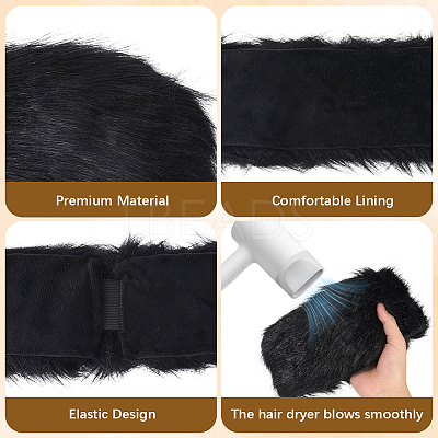1Pc Faux Fur Fiber Yarn Warmer Headbands COHT-CY0001-01F-1