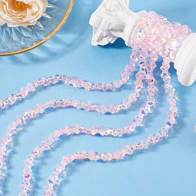 Electroplate Transparent Glass Beads Strands GLAA-TAC0028-009A-1