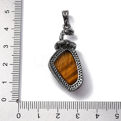 Natural Tiger Eye Pendants G-K338-42AS-05-1