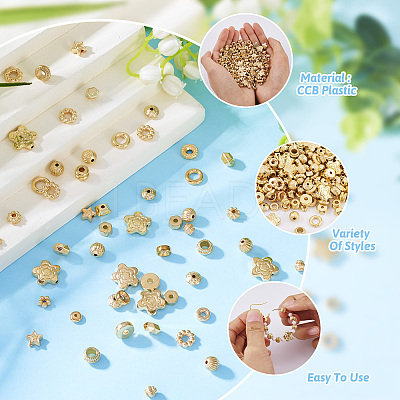 400Pcs 20 Styles CCB Plastic Beads CCB-TA0001-13-1
