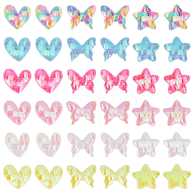 72Pcs 18 Style Fabric & Sequin Ornament Accessories DIY-AR0002-23-1