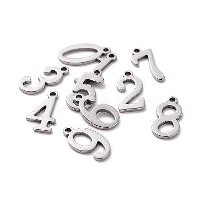 10Pcs 201 Stainless Steel Pendants STAS-R108-1-1