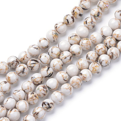 Assembled Synthetic Turquoise and Shell Beads Strands LS-G-S212-6mm-02-1