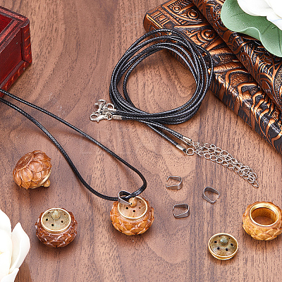 DIY Locket Necklace Making Kit WOOD-SC0001-58A-1