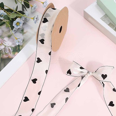 1Roll Printed Polyester Chiffon Ribbons OCOR-CY0002-35B-1