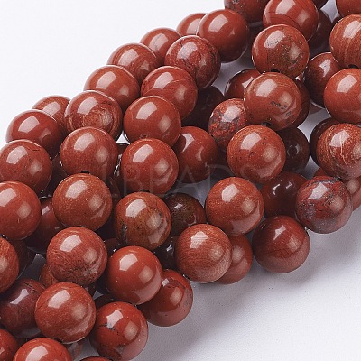 Natural Red Jasper Round Beads Strands GSR10mmC011-1