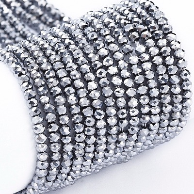 Electroplate Glass Beads Strands EGLA-F149-FP-04-1