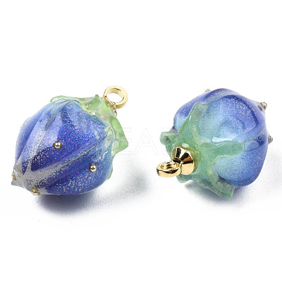 Handmade Epoxy Resin Flower Pendants X-KY-S163-103A-1