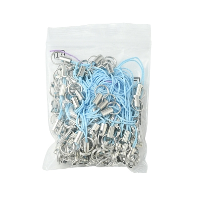 100Pcs Polyester Cord Mobile Straps MOBA-FS0001-02F-1