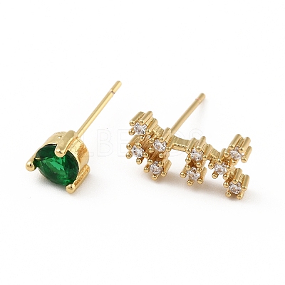 Cubic Zirconia Constellation Asymmetrical Earrings EJEW-C035-16G-03-1