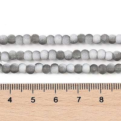 Frosted Crackle Glass Beads Strands GLAA-U001-4mm-M06-1