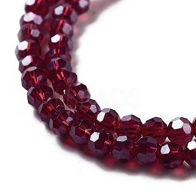 Electroplate Transparent Glass Beads Strands EGLA-A035-T3mm-A02-1